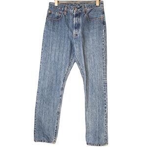 NEW Levi’s 501 W 28 L 27 Straight Skinny Medium Wash Denim Jeans Premium Cut